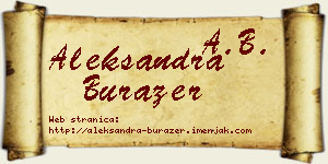 Aleksandra Burazer vizit kartica